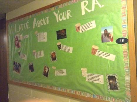 "A Latte About Your RA" board